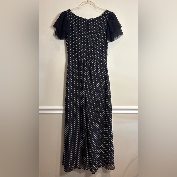Anthropologie Eva Franco NWT Black & White Clipdot Maxi Dress Flutter Sleeve 4 - Picture 5 of 8